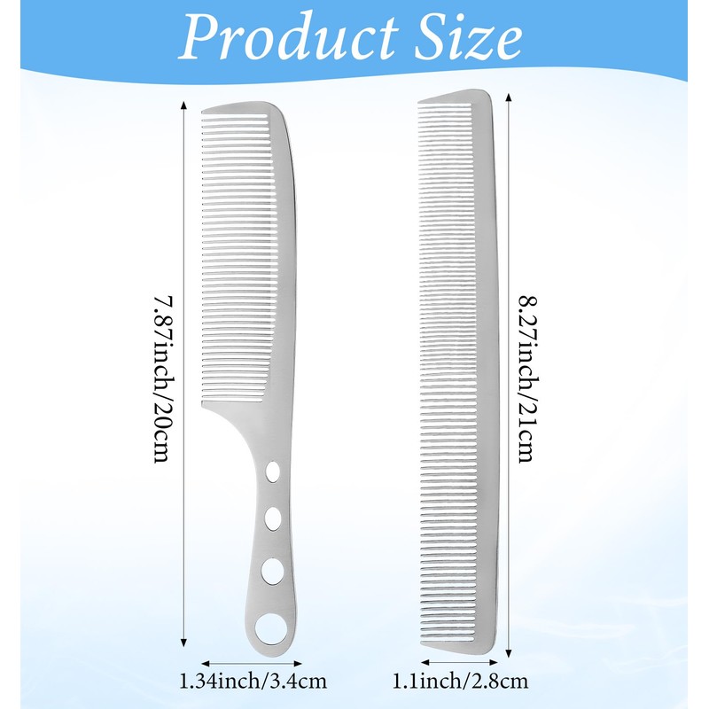 2 Pcs Metal Comb, Metal Combs for Hair Women, Stainless