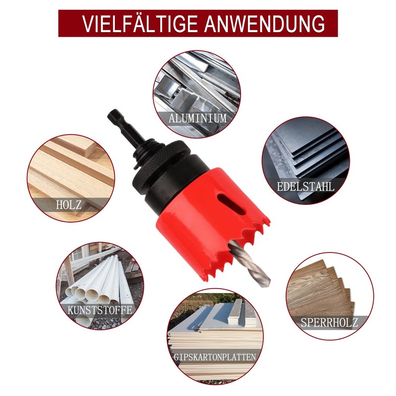 Hole Saw 42 mm, M42 HSS Hole Drill Set for