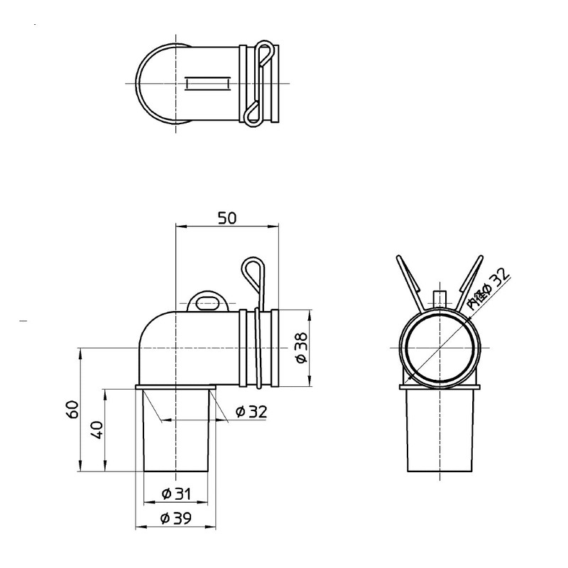SANEI (サンエイ) Washing Machine Drain Trap Elbow for Drain Hose