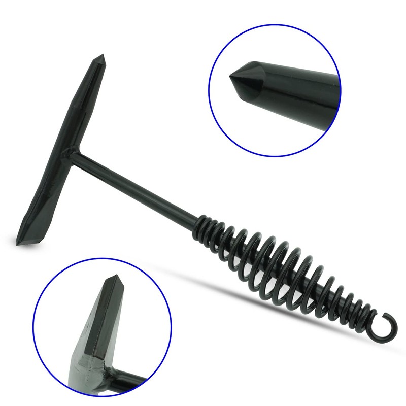 VASTOOLS Welding Chipping Hammer with Coil Spring Handle,10.5",Cone and Vertical