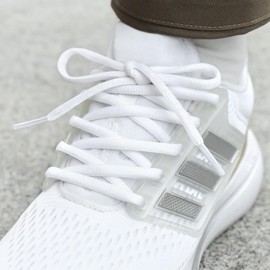 Handshop Half Round Shoelaces 1/4" Oval Shoe Laces (2 pairs) Replacements for Sneakers and Athletic Shoes Sports White 54 inch (137cm)