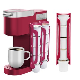 K Cup Holder for Keurig: Coffee Pod Holder for Counter Small Space - Kcup holders for Wall Mount (2, Rose Red)