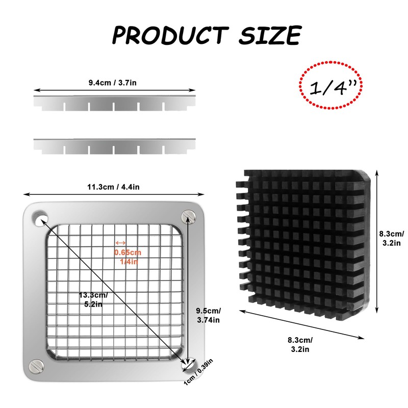 KELEYU 1/4‘’ Replacement Chopper Blade,Commercial Vegetable Chopper Dicer Stainless Steel