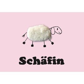 Inkognito Plush postcard, occasion: "fluffy" in the motif: "Plush card sheep", artist: "Barbara Dienz-Sengmüller", item number: 20851, published by Berliner Verlag