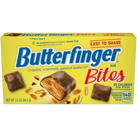 Butterfinger Bite-Sized Peanut-Buttery Chocolate-y Candy Bars, 3.5 oz Movie Theater Box (Pack of 9)​