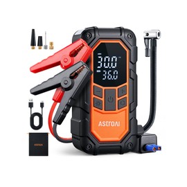 AstroAI S8 Air Nano Jump Starter with Air Compressor, 1500A Peak Car Battery Jump Starter Portable (6.0 Gas/3.0L Diesel) with 150PSI Auto-Shutoff Tire Inflator, 12V Battery Charger Booster(Orange)