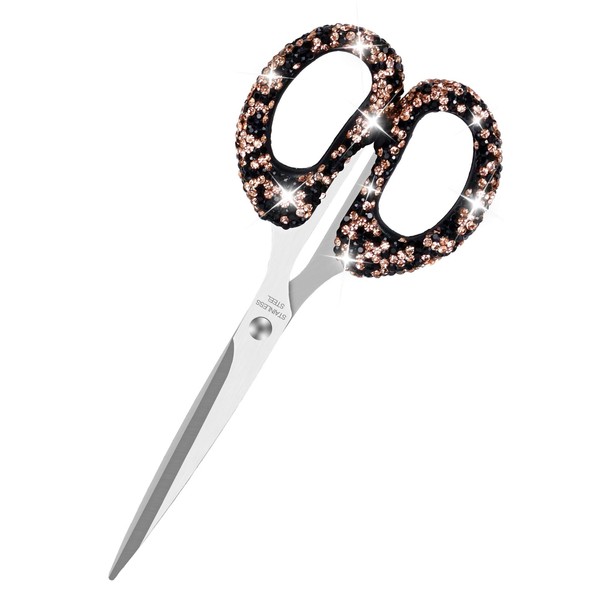 Multibey 6.3-Inch Glitter Rhinestone Scissors - Stainless Steel Cute Scissors