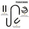 DONQL Pack of 20 S Hooks, Black, Stainless Steel Hooks