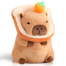 NXNYNZ Cute Capybara Plush Pillow with Bread Kawaii Soft Orange Capybara Stuffed Aniamls Capybara Plush Toys Hugging Gifts Kids Girls Boys 12 inch