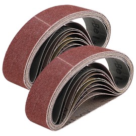 Junchamp 20Pcs 1.2" x 13" Replacement Knife Sharpener Sanding Belt, 120/320/600/800/1000 Grit Aluminum Oxide Sanding Belt for Belt Sander Knife Sharpening Wood Metal Polishing