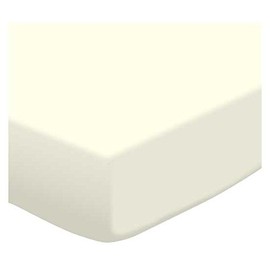SheetWorld Fitted 100% Cotton Jersey Playard Sheet Fits BabyBjorn Travel Crib Light, Solid Ivory, 24 x 42, Made In USA