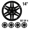 SCITOO 14" Black Hubcaps Set of 4, fits Cars, Trucks,