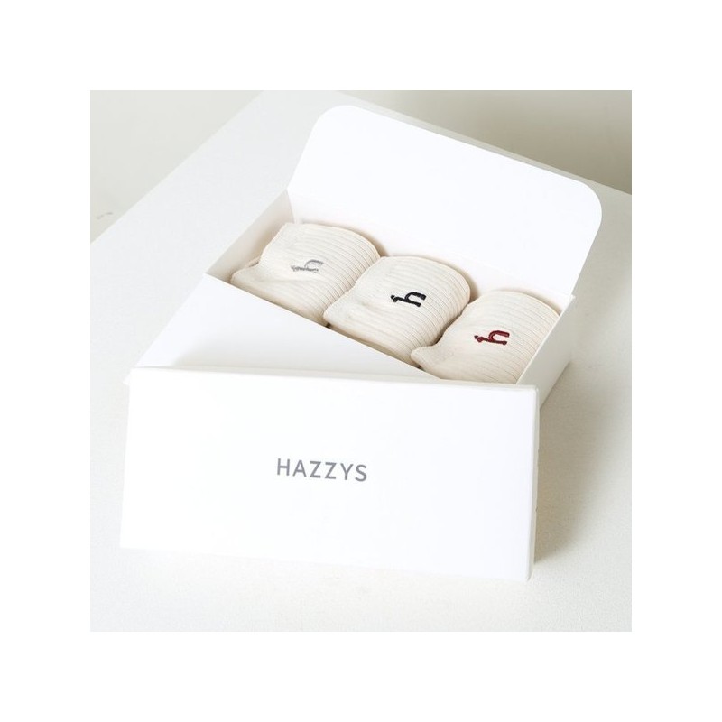 Hazzys (대구신세계)24FW선물추천 여성 화이트 중목 양말 3족 세트 HISS4F221WT (DAEGU