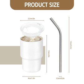 YOUKE OLA 32 Pack Sublimation Shot Glasses Tumblers Blanks 3oz Mini Wine Tumbler with Lid and Straw Stainless Steel Tumblers Cups Bulk for Sublimation Oven Printing, White