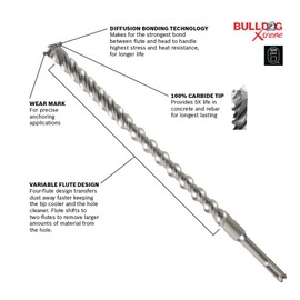Bosch HCFC2061 3/8 in. x 4 in. x 6 in. SDS-Plus® Bulldog™ Xtreme Carbide Rotary Hammer Drill Bit