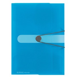Herlitz Easy Orga To Go A4 PP Wallet Folder - Transparent Blue (Pack of 3)
