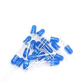 GFORTUN 100 Pack 5mm LED Emitting Diode Lights 20mA Round Head Lamps Indicator Lights for Electronic DIY (Blue)