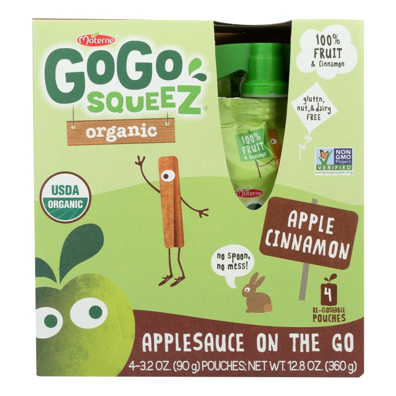 UD_Gogo Case of 12 3.2 Oz Applesauce Apple Cinnamon Squeeze