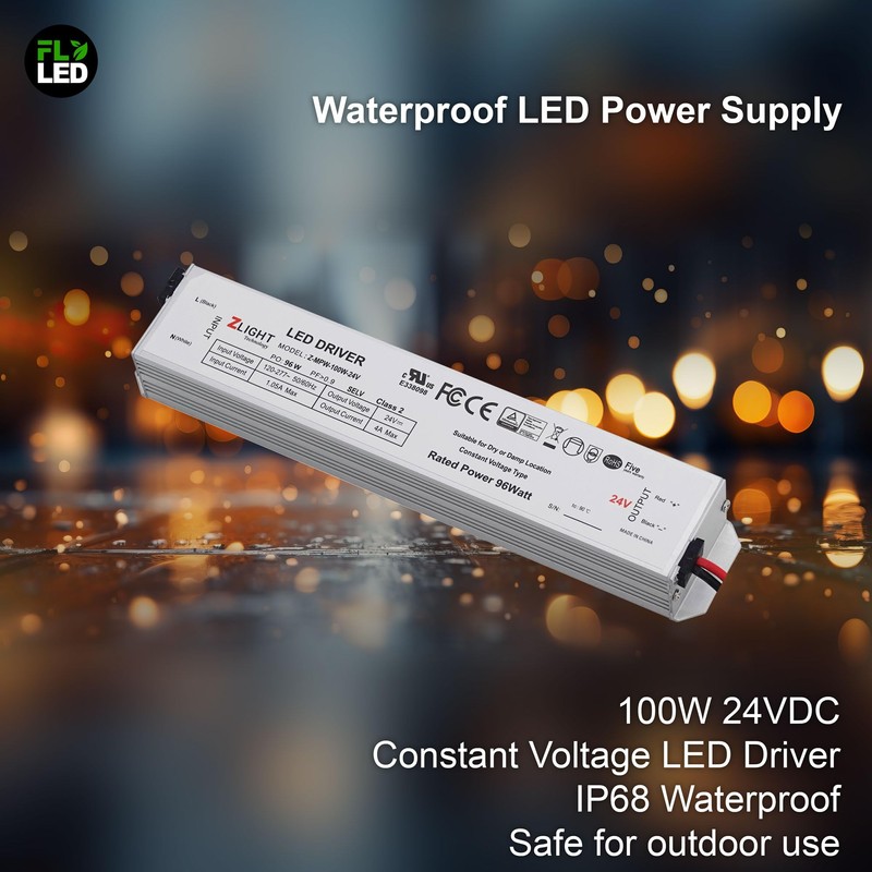 Mini driver de tamaño LED, 96 W, 24 V, 120-277