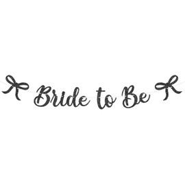 Bride to Be Banner, Black Bride to Be with Bow Glitter Bachelorette Bridal Party Banner Bride to Be Sign for Black Bachelorette Bridal Shower Wedding Engagement Hen Party Decorations