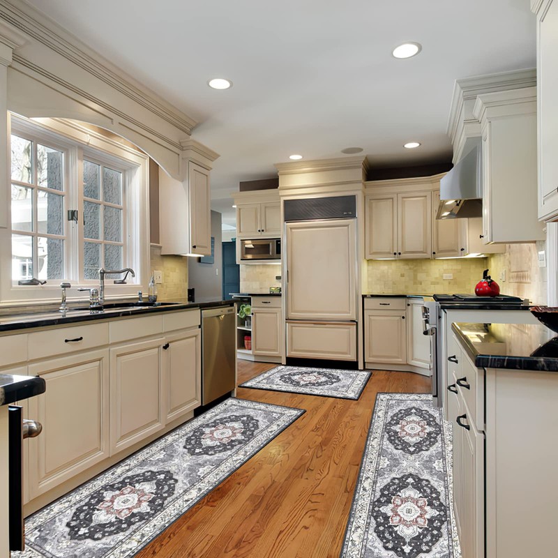 Kitchen Rugs Sets of 3,Farmhouse Kitchen Rugs and Mats Non