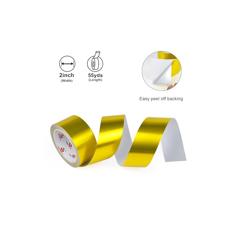 BOMEI PACK Aluminum Foil Tape, Gold, 2 Inch x 90