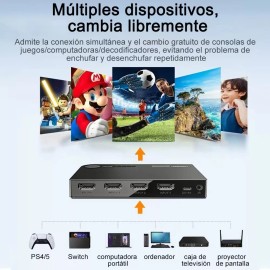 GOMITA Splitter Hdmi 1*4 Divisor De Señal Amplificador Conecta 4 Tv