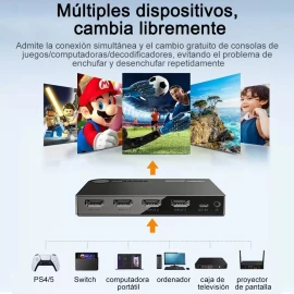 GOMITA Splitter Hdmi 1*4 Divisor De Señal Amplificador Conecta 4 Tv