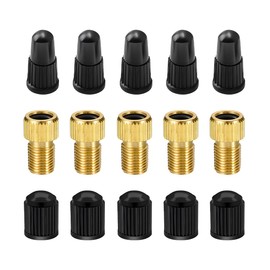 Sandfren 15PCS Brass Presta Valve Adapter, Bike Convert Presta to Schrader Adaptor with Tire Valve Caps, Adapter Inflation Tire Using Standard Pump or Air Compressor, Universal Fit