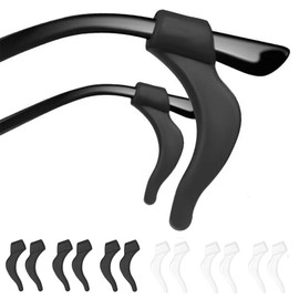 DIAONIAN 6 Pairs Eye Glasses Ear Grippers,Anchor Glasses Grip,Anti Slip Eyeglasses Ear Grips,Silicone Ear Hooks for Sunglasses,Readingglasses,Sportsglasses (Black+White)