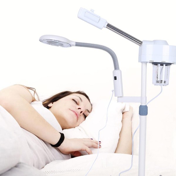 Facial Steamer LED 5X Magnifying Floor Lamp Machine Spa Humidifier