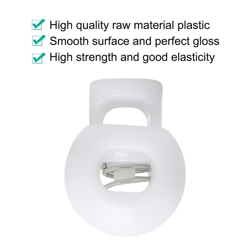 sourcing map 6pcs Plastic Cord Lock Stopper End Spring Stop