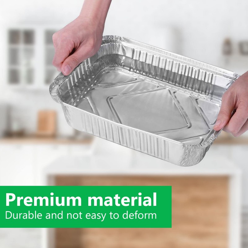 Homeshopa Aluminum Foil Trays Containers with Lids, 50 Pack Large