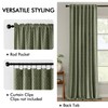MIULEE Decorative Back Tab Linen Curtains with Geometric Pattern for