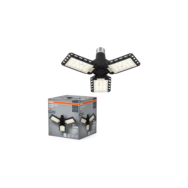 OSRAM Highbay Blade Black Plastic Ceiling Light with Adjustable Light