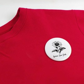 Azeeda 77mm 'Pflegen Sie Ihren Glauben Daisy Flower' Pin Knopf-Abzeichen (BB00129877)