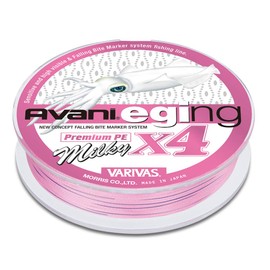 Maurice PE Line Barivas Avani Egging, Premium PE X4, Milky, 492.2 ft (150 m), No. 0.8, 15 lb (15 kg), 4 Pieces, Pink
