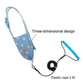 VANFAVORI Bird Diaper Harness Flight Suit Clothes with 80 Inch Flying Leash for Parrots Cockatiel Pet Bird, Blue with White Dots, S Size, Including A Cotton Pad