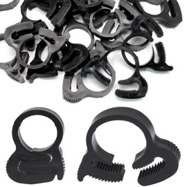 Biaungdo 20 Pack Black Double Gripping Nylon Hose Clamps, 15.2-16.2 mm Heavy Duty Snap Grip Plastic Clamps Adjustable Ratcheting Clamp