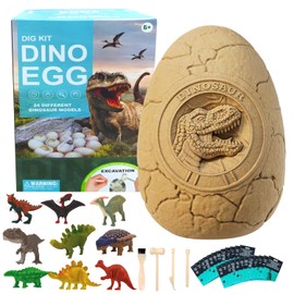 Grande Huevos de Dinosaurio Excavación Kits, Juguetes de Dinosaurio para Niños con 24 Diferentes, Contiene 24 tarjetas, Dino Egg Kit Arqueología Ciencia Educativa Regalo para Niños de 3 a 8 Años