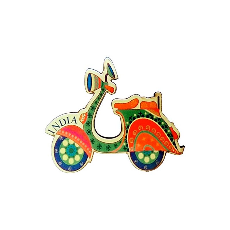 Purpledip Wooden Fridge Magnet: Scooty (11749)