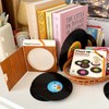 Soundzero Pack of 12 Retro Vinyl Record Coasters, Retro Coffee