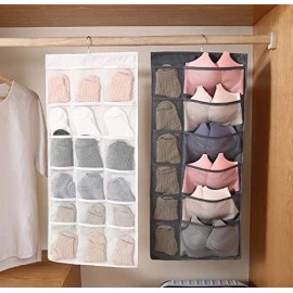 Newraturner Closet Hanging Organizer with Mesh Pockets & Rotating Metal Hanger,Dual Sided...