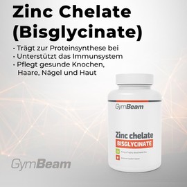 GymBeam GymBeam Zink-Tabletten - Hochdosierte Kapseln, 15 mg pro Tagesdosis, in Chelatform von Zinkbisglycinat, Knochengesundheit & Proteinsynthese, untersttzten Fruchtbarkeit (90 tab)