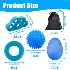 Abiemuce Finger Trainer Hand Trainer, 4 Pieces Finger Trainer Ball Set, Grip Strength Trainer, Kneading Ball for Hands Therapy, for Osteoarthritis Training, Grip Strengthening, Relieves Stress