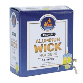 Aluminum Wick Holders – 50 Pack (Approx.) – for Stand Up Wicks in Oil Cup Candle - Multipurpose Use – by Ner Mitzvah