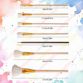 7pcs Pottery Glaze Brushes, Wood Long Handle Pottery Glaze Brushes Ceramic Brushes set Art Painting Tools for Acrylic Watercolor Oil Painting Pottery Students Painting Enthusiast