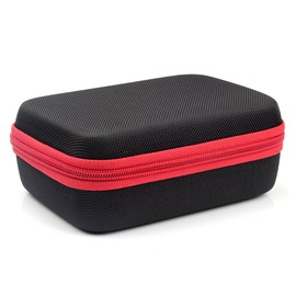 Case for Shokz openrun, openrun pro, openrun Mini, openmove, opencomm, Aeropex, OpenMove, Trekz, Trekz Mini, Trekz Air, Bluez 2, 2S; (Black with red Zip)