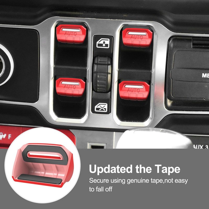DIAMOOKY 4PCS Upgraded Window Switch Button Cover Compatible with Jeep