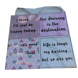 Unbranded Set of 4 6x6" Rose Gold Pink Wall Plaque Inspirational Hot Stamp Girls Room Gift